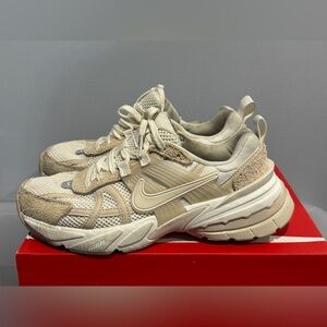 Nike V2 Run Tan and White Athletic Shoes